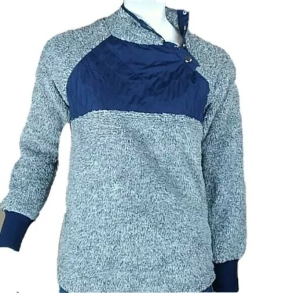 Super Soft & Cozy Snap Collar Pullover Sweatshirt - Small